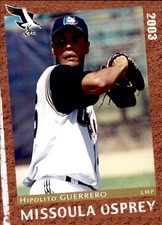 2003 Missoula Osprey Grandstand #12 Hipolito Guerrero Dominican Republic DR Card