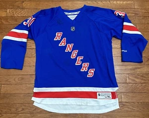 New York Rangers Henrik Lundqvist #30 Hockey Reebok Blue Jersey Youth Size L/XL - Picture 1 of 11