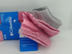 Calcetines COLUMBIA para mujer, calcetines de algodón de corte bajo gris rosa - 2 pares, MSRP $20 ⛳️🌸 - Imagen 1 de 9