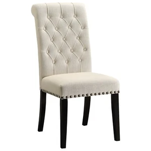 Alana Fabric Upholstered Dining Side Chair Beige (Set of 2) - Picture 1 of 5