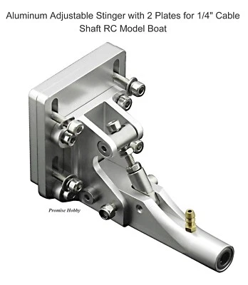 Aluminum Adjustable Stinger w/ 2 Plates for 1/4" Cable Shaft RC Model Boat - Image 1 of 4