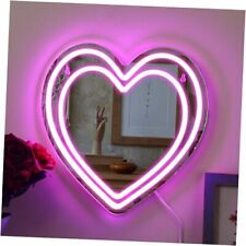 Pink Neon Mirror LED Light Sign Neon Wall Art Sign Love Acrylic Mirror Heart