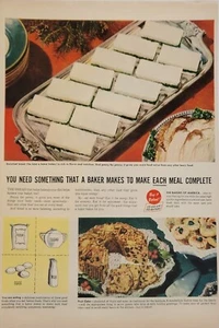 1949 Eat More Bread To Make Each Meal Complete Vintage Print Ad Christmas Cake - Picture 1 of 1