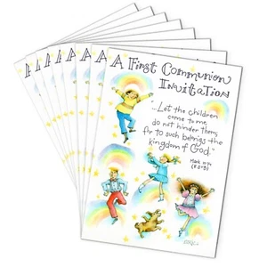 Set of 8 FIRST COMMIUNION Invitation Cards + Envelopes by Hallmark, Artist Eric - Picture 1 of 5