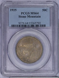 Medio dólar Stone Mountain 1925 50c graduación profesional MS64 - Imagen 1 de 2