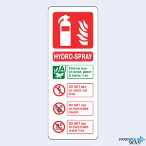 Hydro-Spray Extinguisher ID Sign (portrait) - Picture 1 of 1