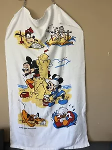 Vintage Walt Disneyland 1980er Mickey Minnie Goofy Baumwolle Strandtuch **LESEN** - Bild 1 von 7