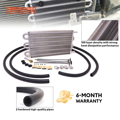 Max 6 Row Universal External Transmission Oil Cooler Trans Cooler Mounting Kit - Image 1 of 4