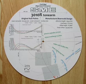 SME 3010R Custom Designed Tonearm Cartridge Stylus Alignment Protractor - Picture 1 of 7