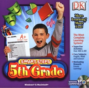 DK Smart Steps 5th Grade Win Mac Brand New Cd Rom Only In Paper Sleeve XP - Picture 1 of 2