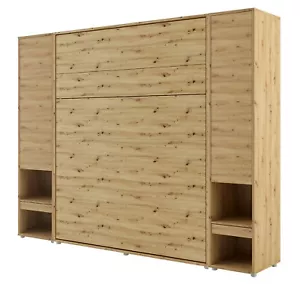 Wandbett BC Lenart Schrankbett-Set Klappbett mit 2 Schränken Led 160x200cm Eiche - Bild 1 von 9