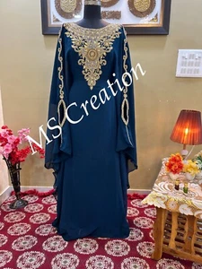 OFERTA Nuevo Vestido de Boda Marroquí Dubai Kaftán Abaya Vestido Muy Elegante Vestido Largo461 - Imagen 1 de 6