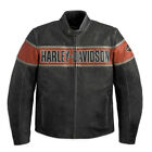 Harley Davidson Herren Original Motorrad schwarz Leder Bikerjacke Herren Weste