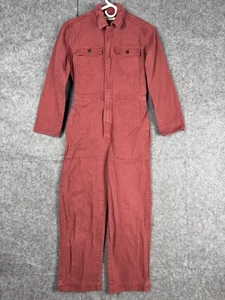 Madewell Coverall Jumpsuit Women's XS Pink Straight Leg 1/2 Zip Pockets m0823 - Picture 1 of 13