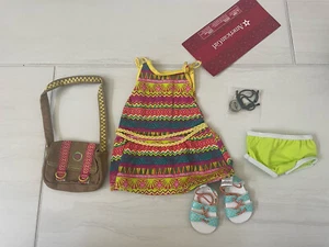 American Girl Lea Meet Outfit Dress Necklace Bag Shoes Compass Free Ship WYB4 - Picture 1 of 6