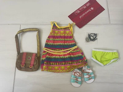 American Girl  Lea Meet Outfit Dress Necklace Bag Shoes Compass Free Ship WYB4 - Image 1 of 4
