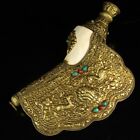 18''Old Tibetan Bronze Gilt Inlay Turquoise Conch Shell Trumpet Horn Faqi Fa Qi