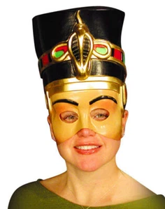 Nefertiti Ancient Egyptian Queen Cleopatra Semi Rigid Plastic Half Face Mask - Picture 1 of 1