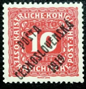 Checoslovaquia, 1919 Scott B48, semipostal, Austria franqueo debido sobreimpresión, MNH - Imagen 1 de 3