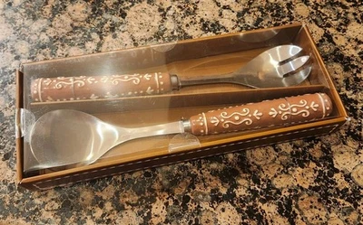 NEW Pottery Barn Gingerbread Utensil Servers Set Serving Spoon / Fork Christmas - Image 1 of 4