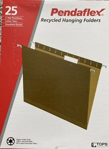 Pendaflex hängende Aktenordner, 5 Reiter, Brief, grün, 25 Ordner (PFX81602) - Bild 1 von 6