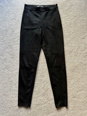Zara Black Suede Effect Leggings Size S - Image 1 of 4