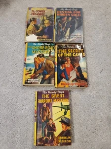 Hardy Boys Lot 5 Early Titles W Yellow Dust Jackets Tan Brown Covers HC/DJ 1-9 - Bild 1 von 10