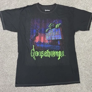 Goosebumps T-Shirt Mens M Black Horror Short Sleeve Horrorland Kids Book Y2K - Picture 1 of 6