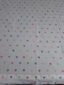 Pottery Barn Kids Twin Flat & Fitted Sheet Set White Mini Hearts Cotton Bedding - Picture 1 of 14