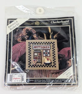 Mill Hill Buttoned & Beaded Counted Checkerboard Cross Stitch Kit ANTIQUE SHOP - Picture 1 of 5