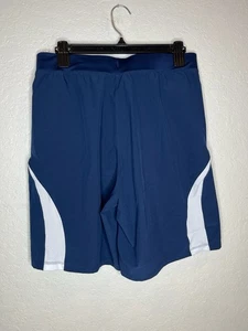 Men's Under Armour Fitted Heat Gear Lined Workout Drawstring Shorts Large L Blue - Picture 1 of 5
