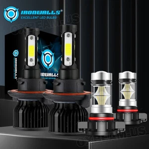 4-side H13 5202 LED Headlight High Low Beam Fog Light For 2010-2013 Chevy Camaro - Picture 1 of 12