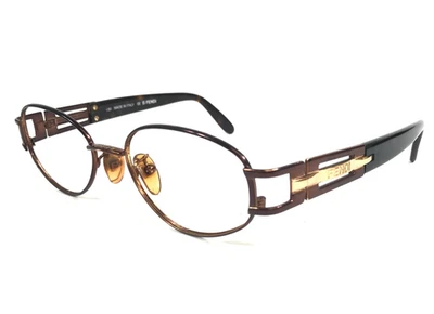 Monturas de gafas Fendi vintage FS209 café marrón tortuga dorado ovalado 54-19-130 Foto 1 de 4