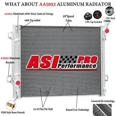 4-Core Aluminum Radiator For 2005-2015 Toyota Tacoma 2.7L L4 4.0L V6 AT ASI - Image 1 of 4