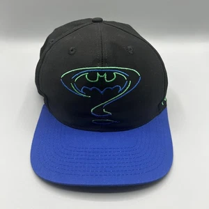 Vintage Batman Forever Mütze Kappe Druckknopflasche schwarz blau DC Comics Film Herren 90er - Bild 1 von 9