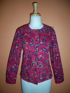 Giacca tela cotone stampa floreale paisley rosa polvere taglia 4P nuova Appleseed's - Foto 1 di 5