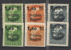 German States - Bavaria 1919-20 Sc# 231-236 MH/HR VG/F - surcharged issues - Picture 1 of 1