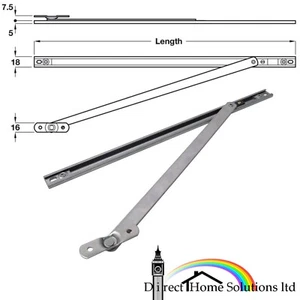 Brazo restrictor puerta/ventana Hafele 350/450 mm de largo, totalmente probado, ajustable - Imagen 1 de 5