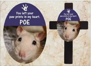 Croce commemorativa per animali domestici (hai lasciato le impronte delle zampe) - PERSONALIZZABILE - Foto 1 di 7