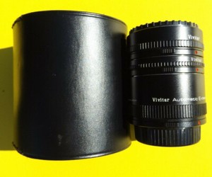 VIVITAR AUTOMATIC EXTENSION TUBE W/ CASE AT-21 12MM 20MM 36MM JAPAN.