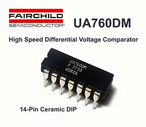 Fairchild UA760DM Hi-Speed Differential Comparator Ceramic 14-Pin DIP - USA SHIP - Picture 1 of 2