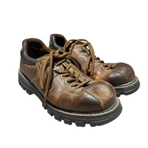 GBX Brown Leather Chunky Lace Up Shoes Men's Loafers Y2K Size 10.5 M - Picture 1 of 8
