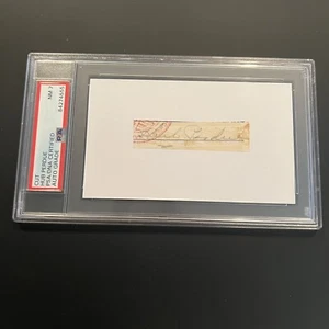 Hub Perdue Signed Index Cut JACK SMALLING COLLECTION PSA Slabbed Graded N Mint 7 - Picture 1 of 2