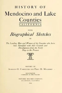 1914 MENDOCINO, LAKE County, Kalifornien, Geschichte und Genealogie DVD V95 - Bild 1 von 2