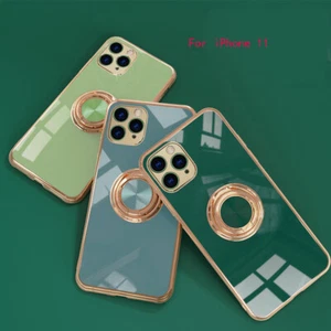 For iPhone 11 7 6 12 8 Phone Protection Case Magnetic Holder Silicone Cover - Picture 1 of 11