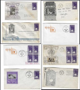 US SC# 853 NYWF FDC'S 8 DIFF. 4 BETTER GENERALLY VF - Picture 1 of 1