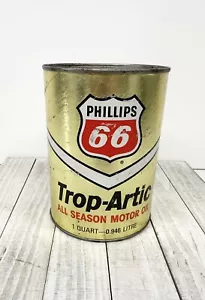 Phillips 66 Trop-Artic Motor Oil One Quart Empty Cardboard Can All Season E20 - Picture 1 of 5
