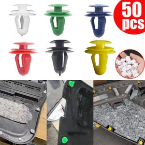 50x Car Door Panel Clips Fixing Fastener 9mm Hole Car Interior Trim Panel Clips - Foto 1 di 14