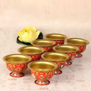 8pcs/lot Tibetan Buddha Bowl Talisman Water Holy Water Cup Buddhist Supplies Cup - Picture 1 of 10