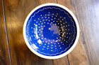Schale B&#252;rgel Keramik blau mit wei&#223;en Punkten Sch&#252;ssel tiefer Teller